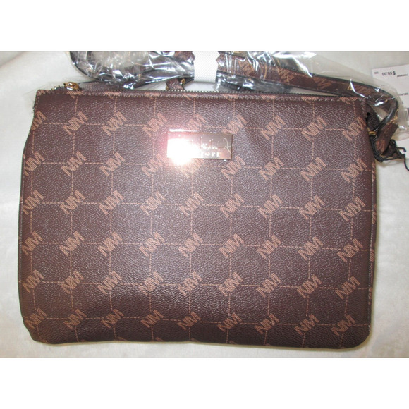 Nicole Miller Crossbody Handbag Brown Mix 798 - Picture 12 of 12